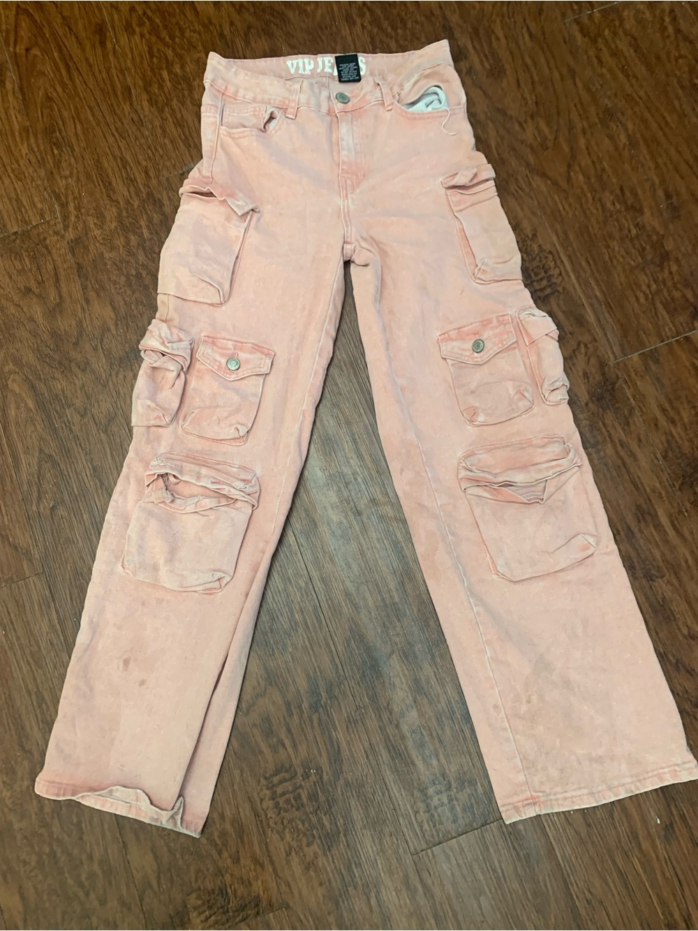 Light l Pink  Cargo Jeans with lots of pockets iconic